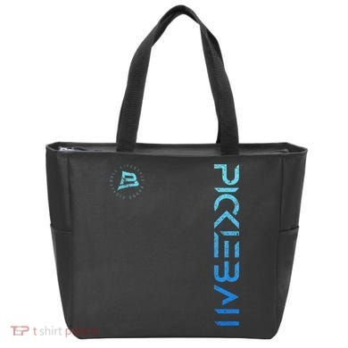 Pickleball Distressed Blue Gradient Casual Design Tote Bag