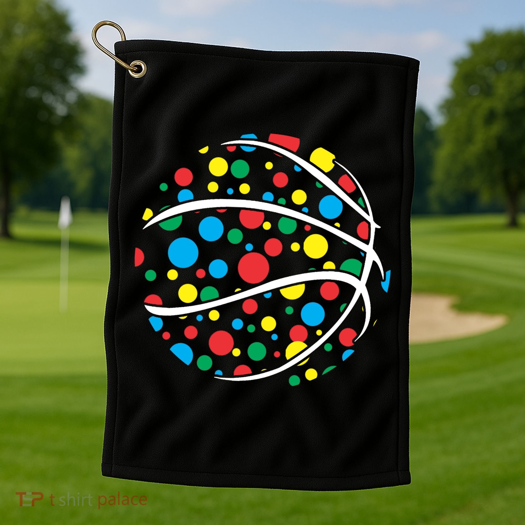 Polka Dots Basketball International Dot Day Golf Towel