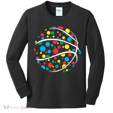 Polka Dots Basketball International Dot Day Kids Long Sleeve Shirt