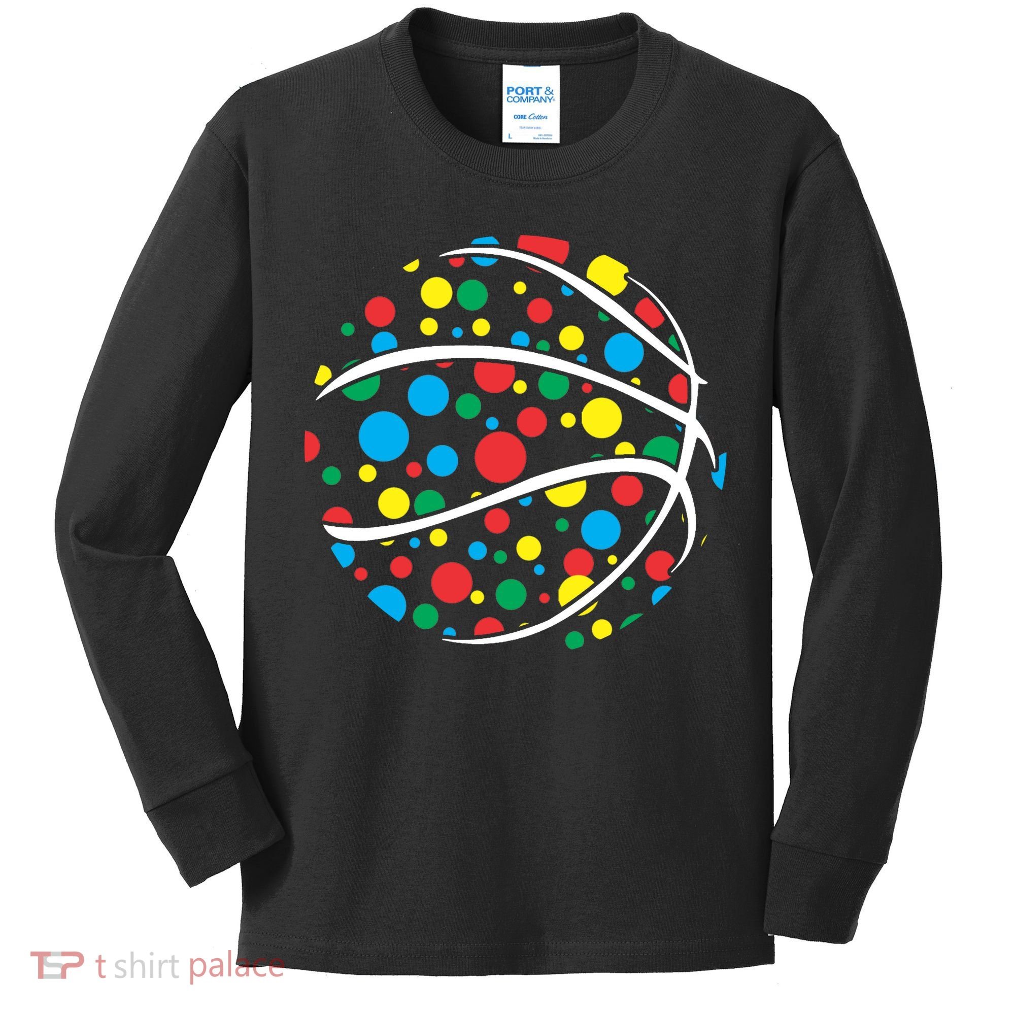 Polka Dots Basketball International Dot Day Kids Long Sleeve Shirt