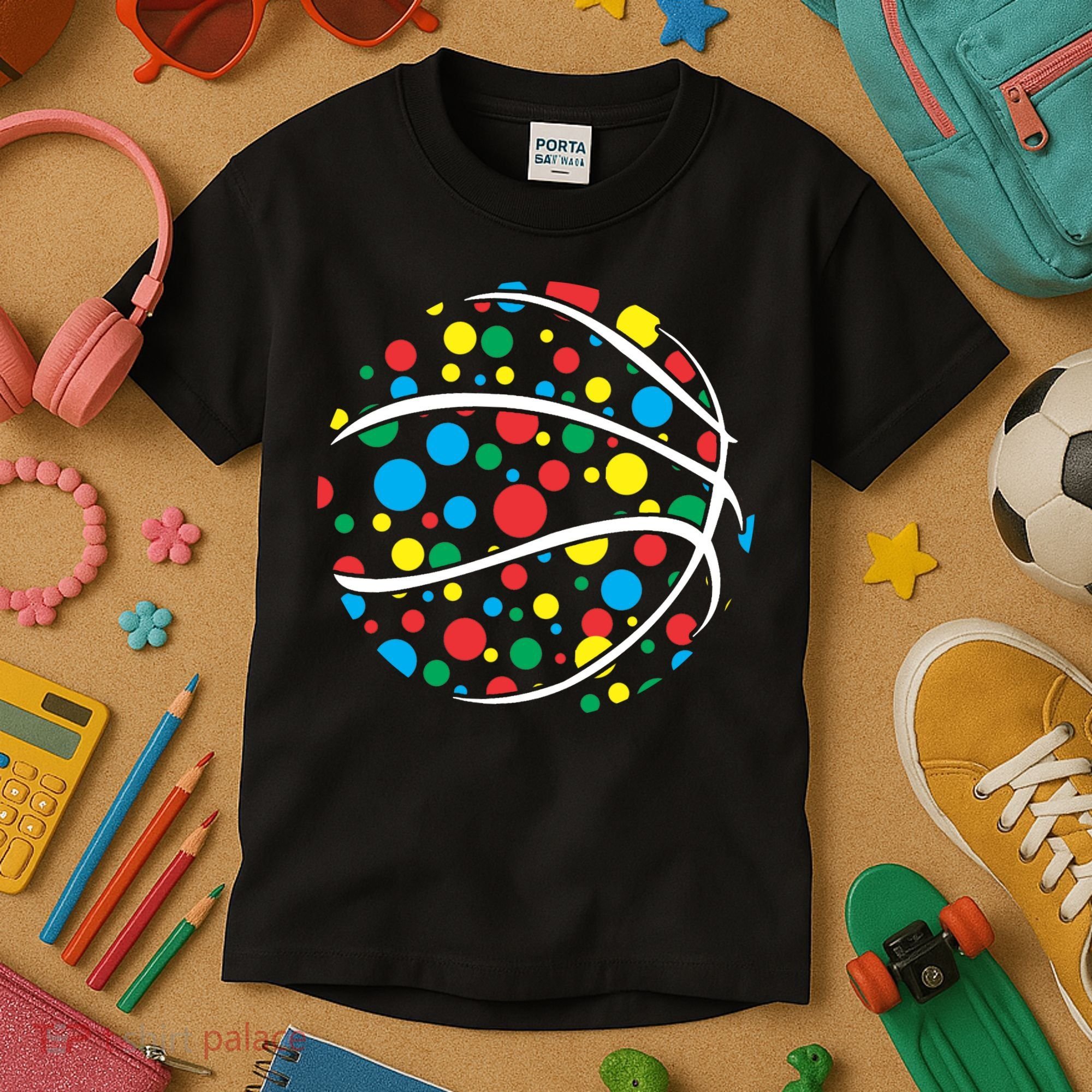 Polka Dots Basketball International Dot Day Kids T-Shirt