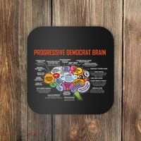 Progressive Democrat Brain Diagram Funny Coaster thumb 0