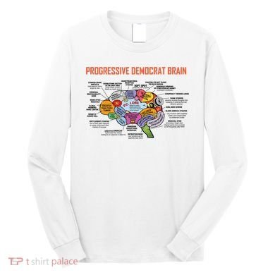 Progressive Democrat Brain Diagram Funny Long Sleeve Shirt