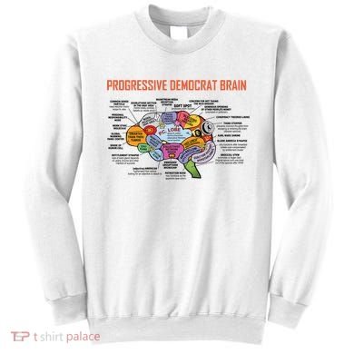 Progressive Democrat Brain Diagram Funny Sweatshirt