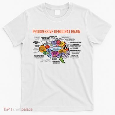 Progressive Democrat Brain Diagram Funny T-Shirt