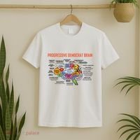Progressive Democrat Brain Diagram Funny T-Shirt thumb 2