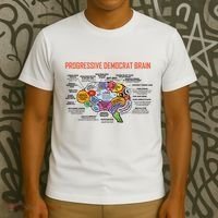 Progressive Democrat Brain Diagram Funny T-Shirt thumb 3