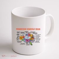 Progressive Democrat Brain Diagram Funny Coffee Mug thumb 1