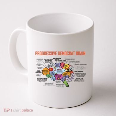 Progressive Democrat Brain Diagram Funny Coffee Mug