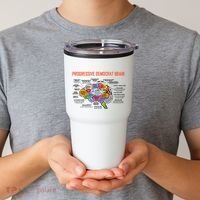 Progressive Democrat Brain Diagram Funny Tumbler thumb 2