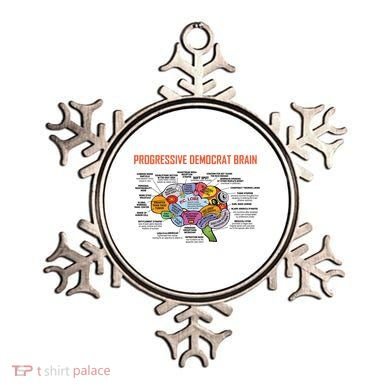 Progressive Democrat Brain Diagram Funny Ornament