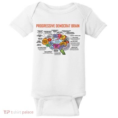 Progressive Democrat Brain Diagram Funny Baby Bodysuit