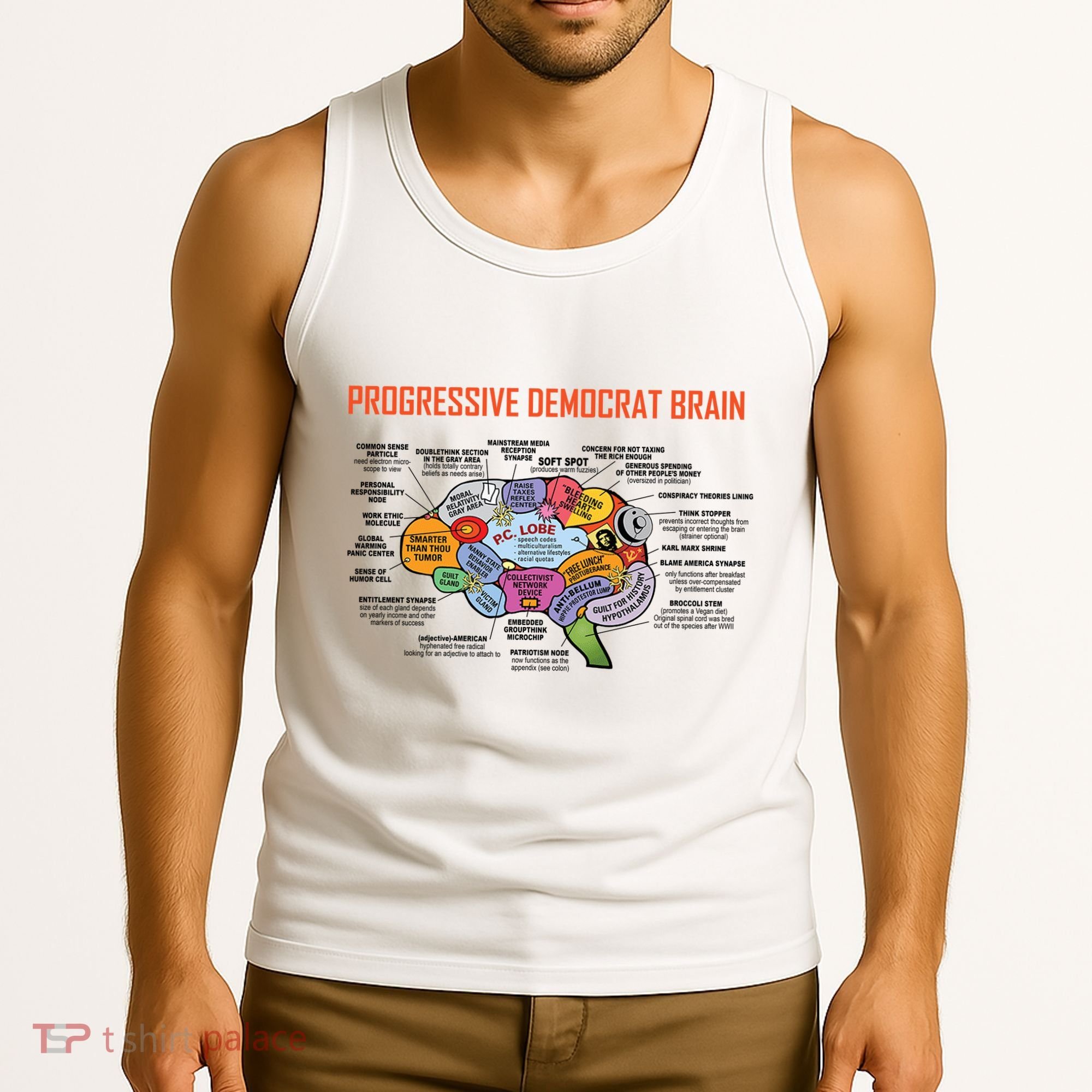 Progressive Democrat Brain Diagram Funny Tank Top
