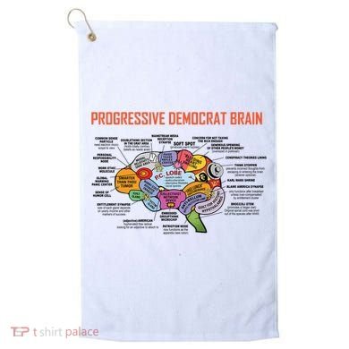 Progressive Democrat Brain Diagram Funny Golf Towel
