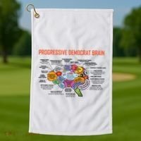 Progressive Democrat Brain Diagram Funny Golf Towel thumb 1
