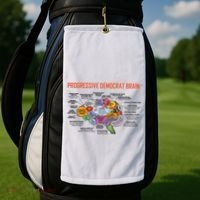 Progressive Democrat Brain Diagram Funny Golf Towel thumb 2