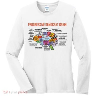 Progressive Democrat Brain Diagram Funny Women's Long Sleeve Shirt