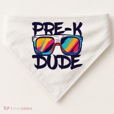 Prek Dude Back To School Prek Boy Girl USA-Made Doggie Bandana