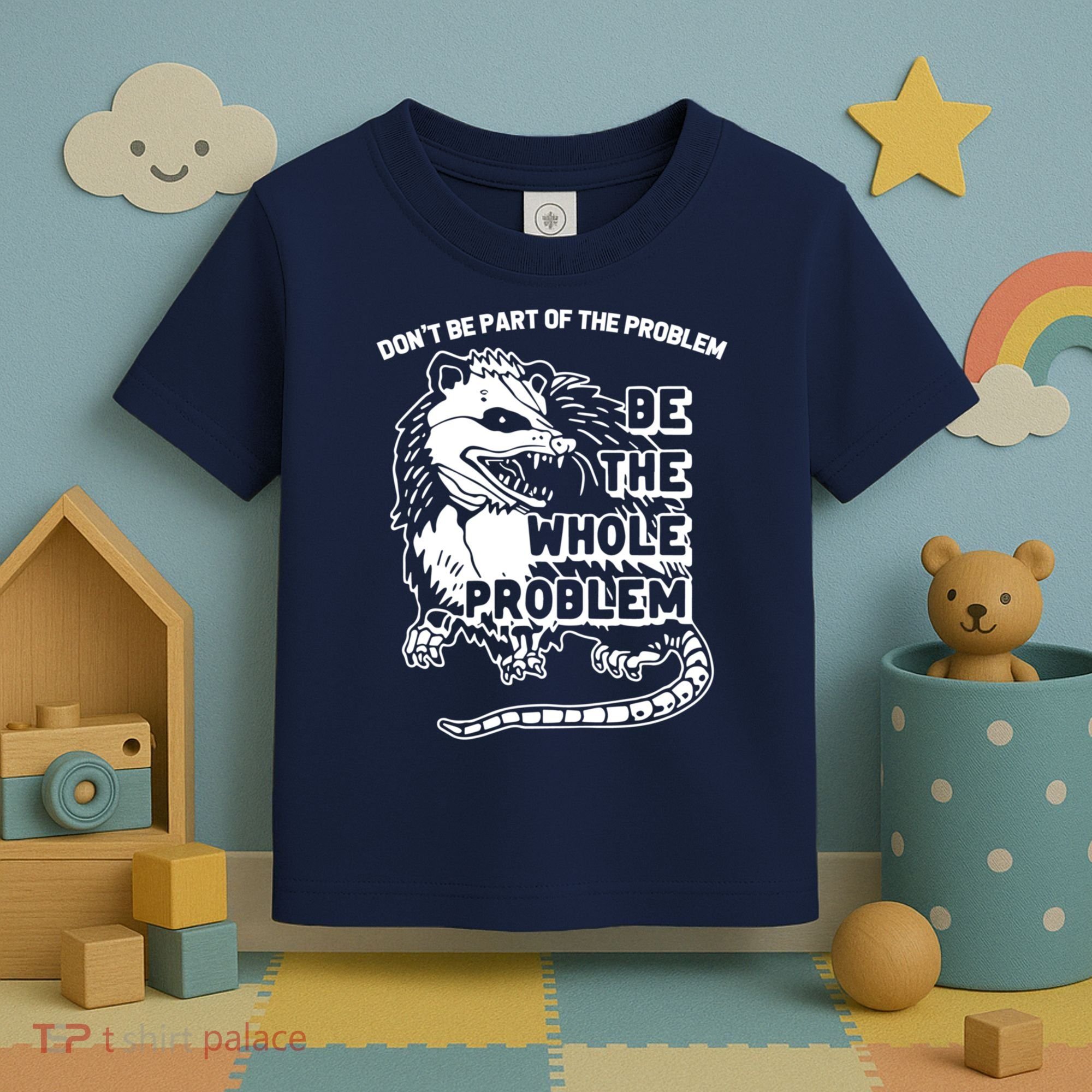 Possum Don't Be Part Of The Problem Be The Entire Problem Funny Opossum Toddler T-Shirt