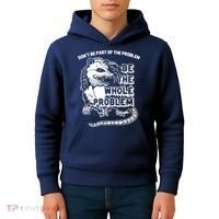 Possum Don't Be Part Of The Problem Be The Entire Problem Funny Opossum Kids Hoodie thumb 4