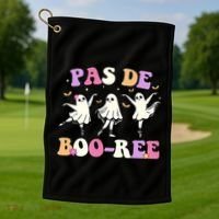 Pas De BooréE Ghost Ballet Dancer Halloween Golf Towel thumb 1