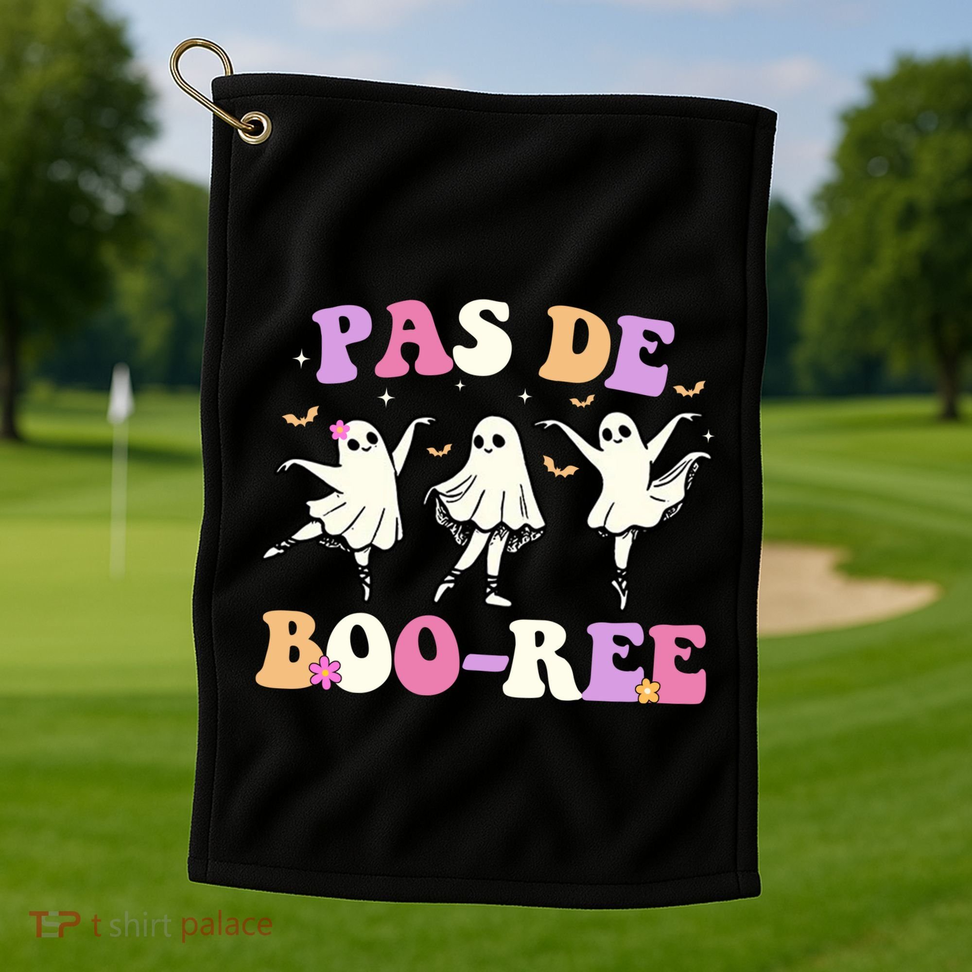 Pas De BooréE Ghost Ballet Dancer Halloween Golf Towel