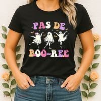 Pas De BooréE Ghost Ballet Dancer Halloween Women's T-Shirt thumb 2