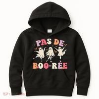 Pas De Boo RéE Ghost Ballet Dancer Halloween Dance Teacher Kids Hoodie thumb 0