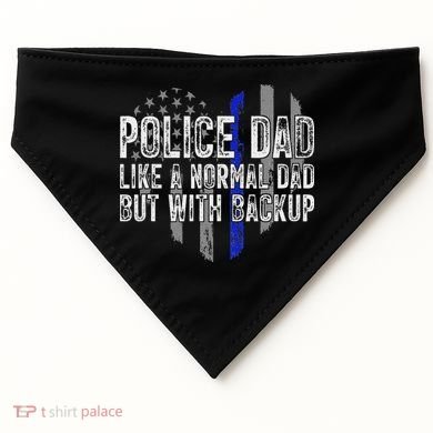 Police Dad Blue Line Flag USA-Made Doggie Bandana