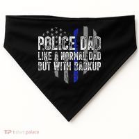 Police Dad Blue Line Flag USA-Made Doggie Bandana thumb 0