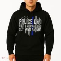 Police Dad Blue Line Flag Hoodie thumb 2