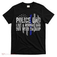 Police Dad Blue Line Flag T-Shirt thumb 0