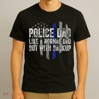 Police Dad Blue Line Flag T-Shirt thumb 3