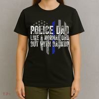 Police Dad Blue Line Flag T-Shirt thumb 4