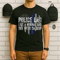 Police Dad Blue Line Flag T-Shirt thumb 6