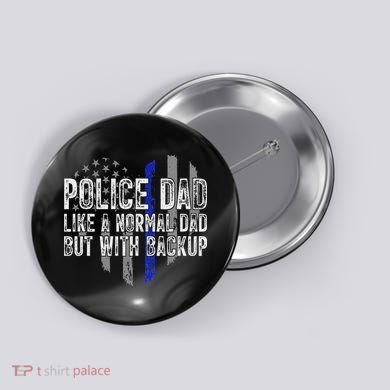 Police Dad Blue Line Flag Button