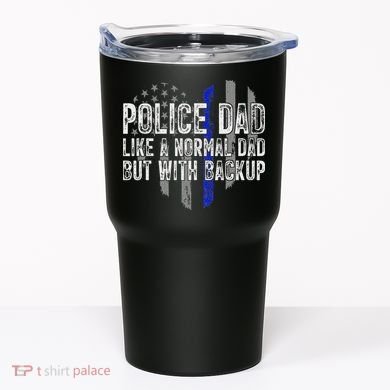 Police Dad Blue Line Flag Tumbler