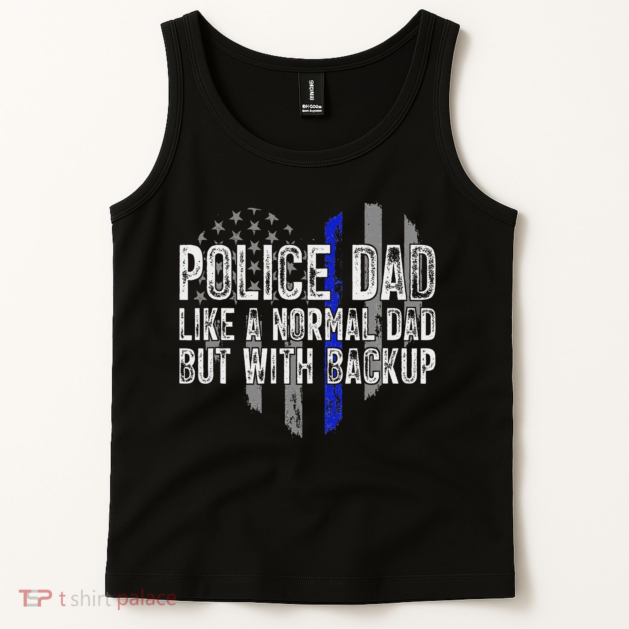 Police Dad Blue Line Flag Tank Top