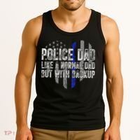 Police Dad Blue Line Flag Tank Top thumb 3