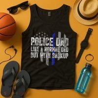 Police Dad Blue Line Flag Tank Top thumb 4