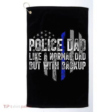 Police Dad Blue Line Flag Golf Towel