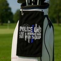 Police Dad Blue Line Flag Golf Towel thumb 2