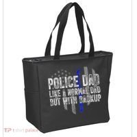 Police Dad Blue Line Flag Tote Bag thumb 2