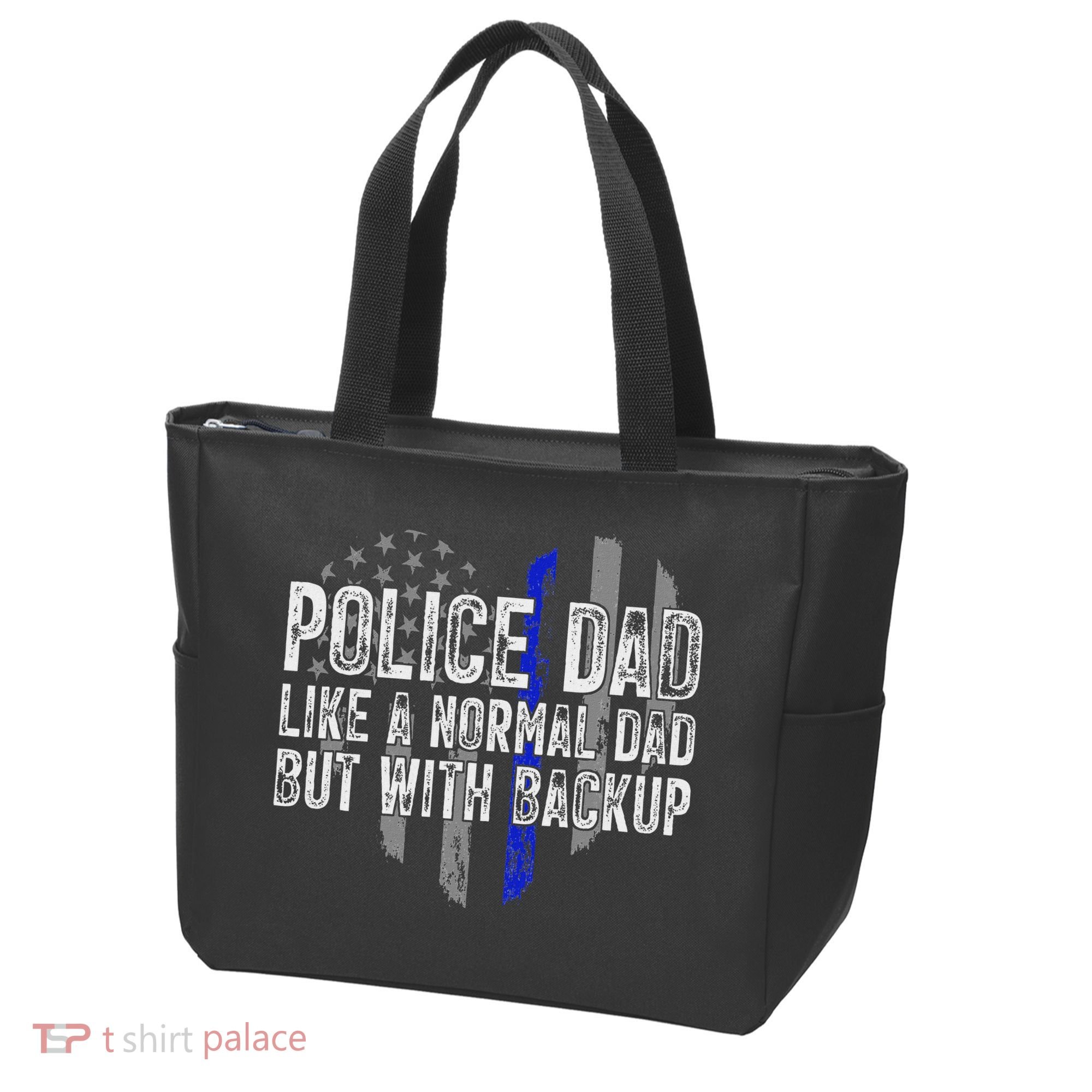 Police Dad Blue Line Flag Tote Bag