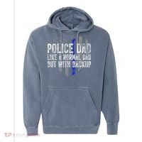 Police Dad Blue Line Flag Comfort Colors Garment-Dyed Hooded Sweatshirt thumb 0