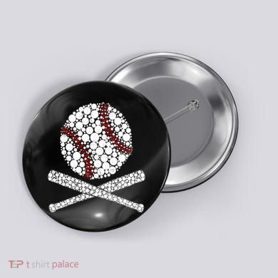 Polka Dot Baseball Player Dot Day Funny Baseball Gift Button