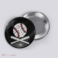 Polka Dot Baseball Player Dot Day Funny Baseball Gift Button thumb 0