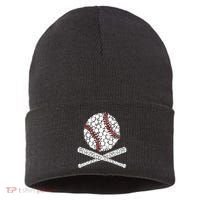 Polka Dot Baseball Player Dot Day Funny Baseball Gift Sustainable Knit Beanie thumb 0