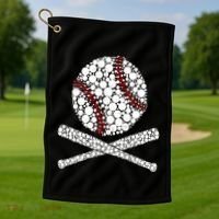 Polka Dot Baseball Player Dot Day Funny Baseball Gift Golf Towel thumb 1
