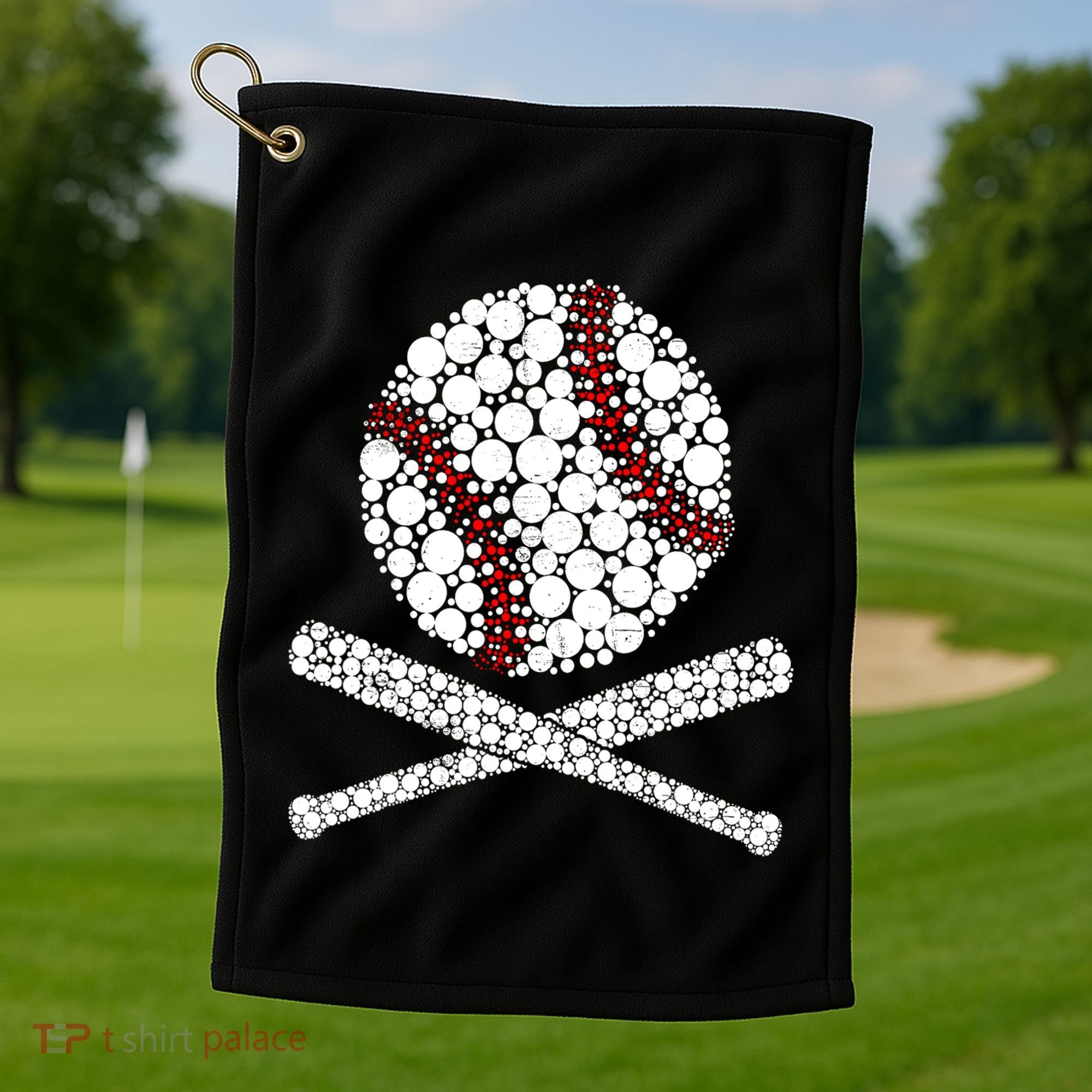 Polka Dot Baseball Player Dot Day Funny Baseball Gift Golf Towel